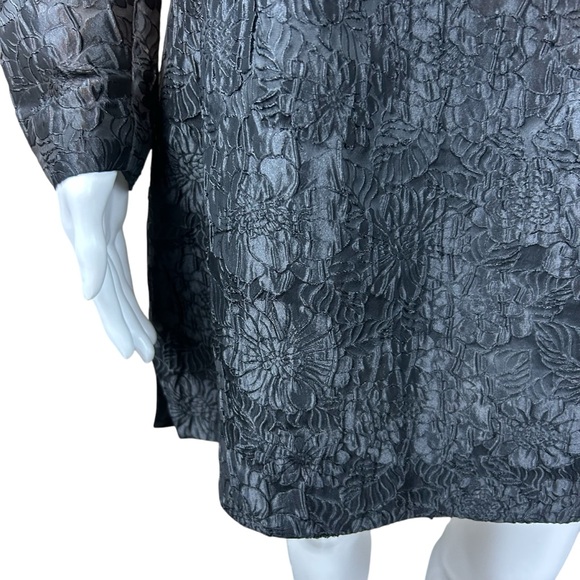 & OTHER STORIES Textured Puff Sleeve Jacquard Dress Sz 4 Goth Witchy Whimsigoth - Picture 9 of 16